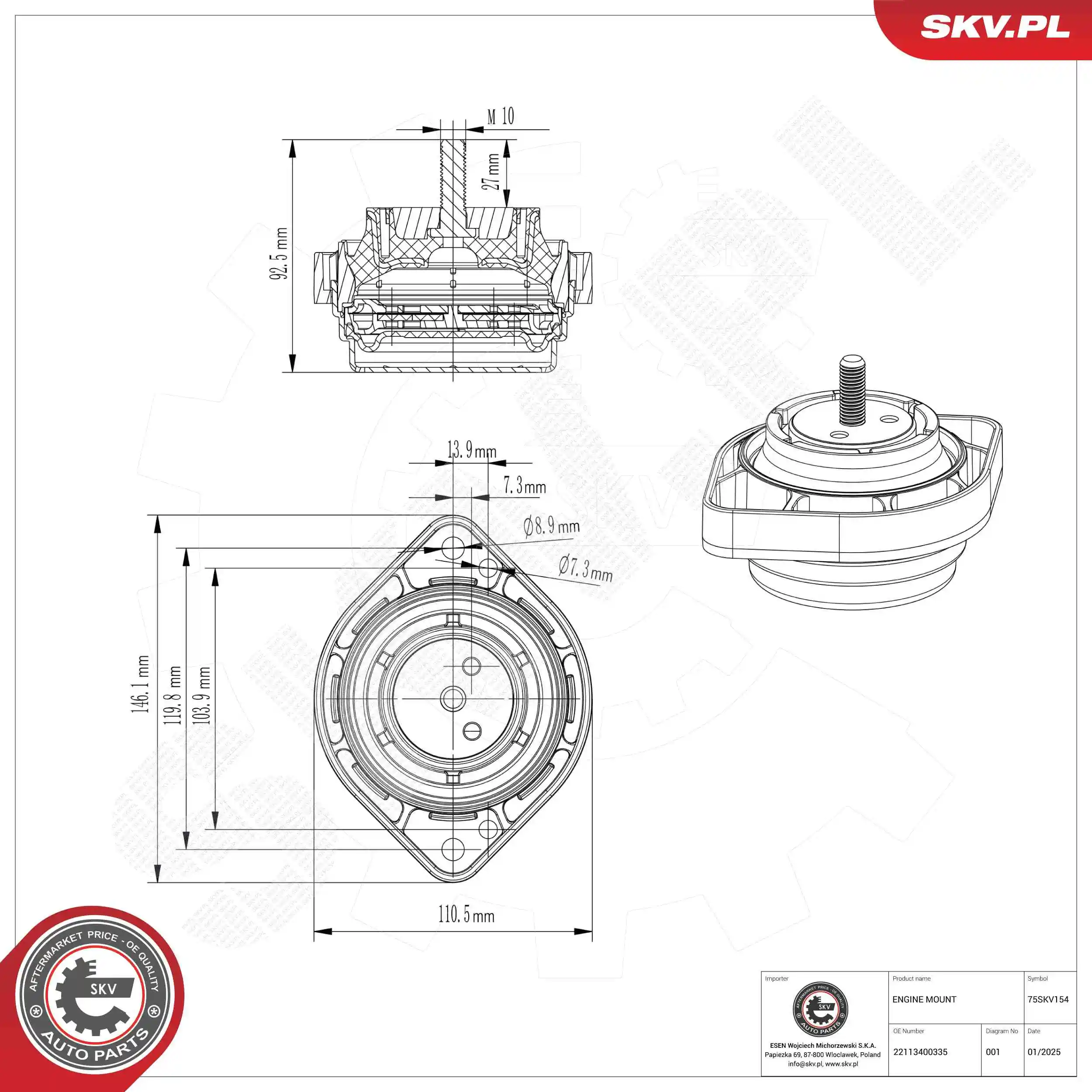 Mounting, engine